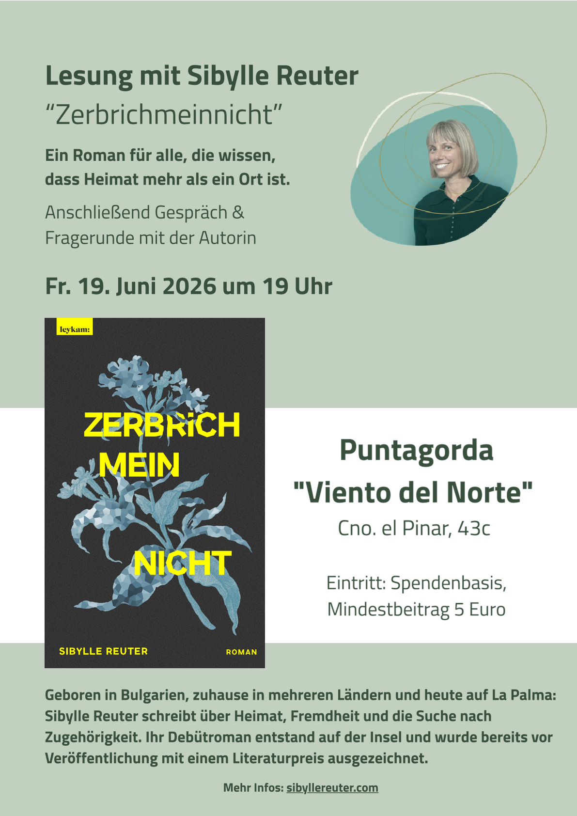 📚 Lesung mit Sibylle Reuter – „Zerbrichmeinnicht“