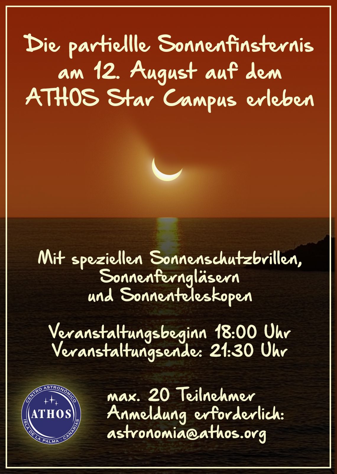 Sonnenfinsternis-Beobachtung am ATHOS Star Campus
